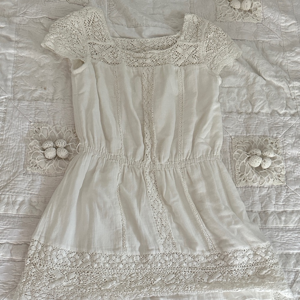 Splendid Cream Lace Kids Dress